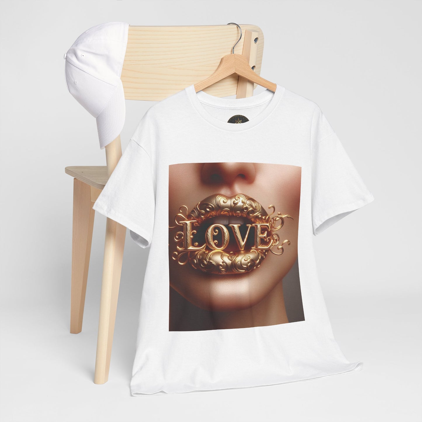 Golden Love Statement Tee, Unisex T-Shirt, Casual Wear, Gift for Her, Valentine's Day, Statement Fashion