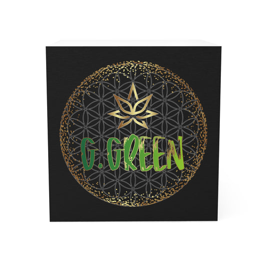 Personalized Note Cube with Flower of Life Design, Inspirational Desk Accessory, Unique Gift for Writers, Teachers, Students, Office Decor