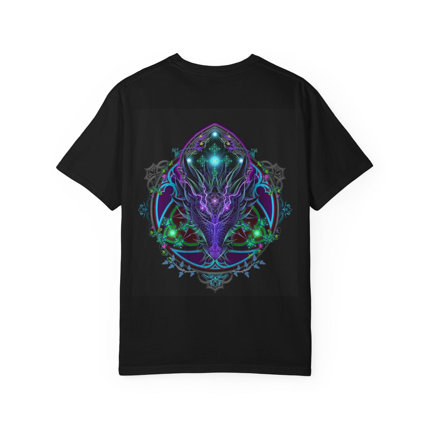 Mystical Unisex Garment-Dyed T-Shirt, Artistic Tee, Colorful Graphic Shirt, Unique Casual Wear, Gift for Art Lovers, Festival Fashion