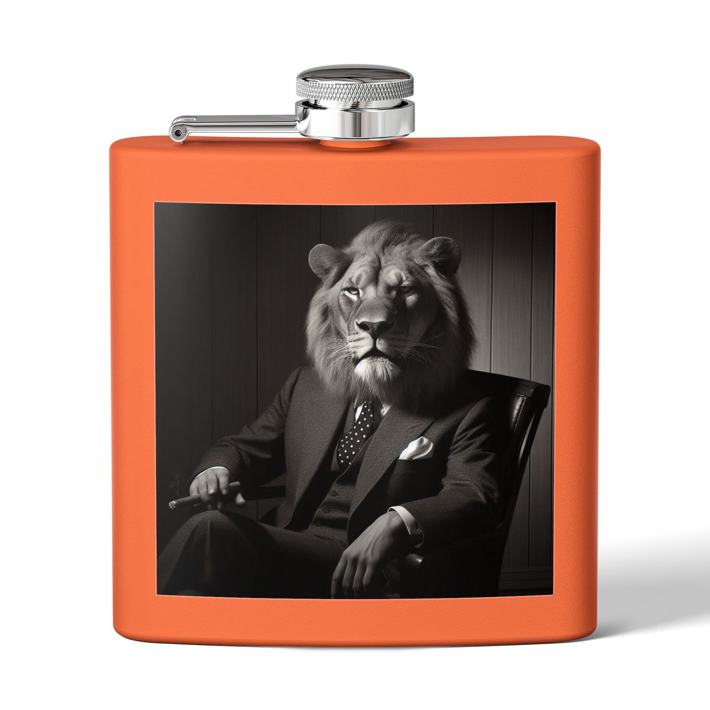 Elegant Lion Design Stainless Steel Flask, Unique Gift for Groomsmen, Birthday Present, Party Favor, Travel Flask
