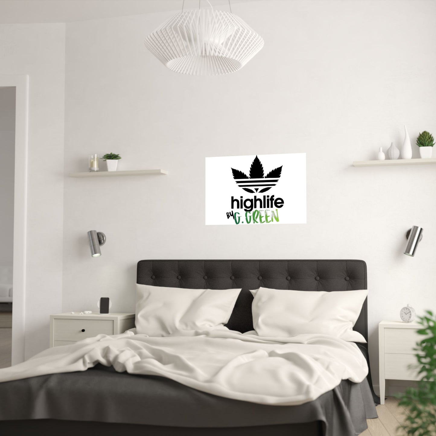 Highlife Satin Poster Art Print, Cool Wall Decor, Cannabis Vibes, G. Green Design, Perfect for Gift, Home Decor
