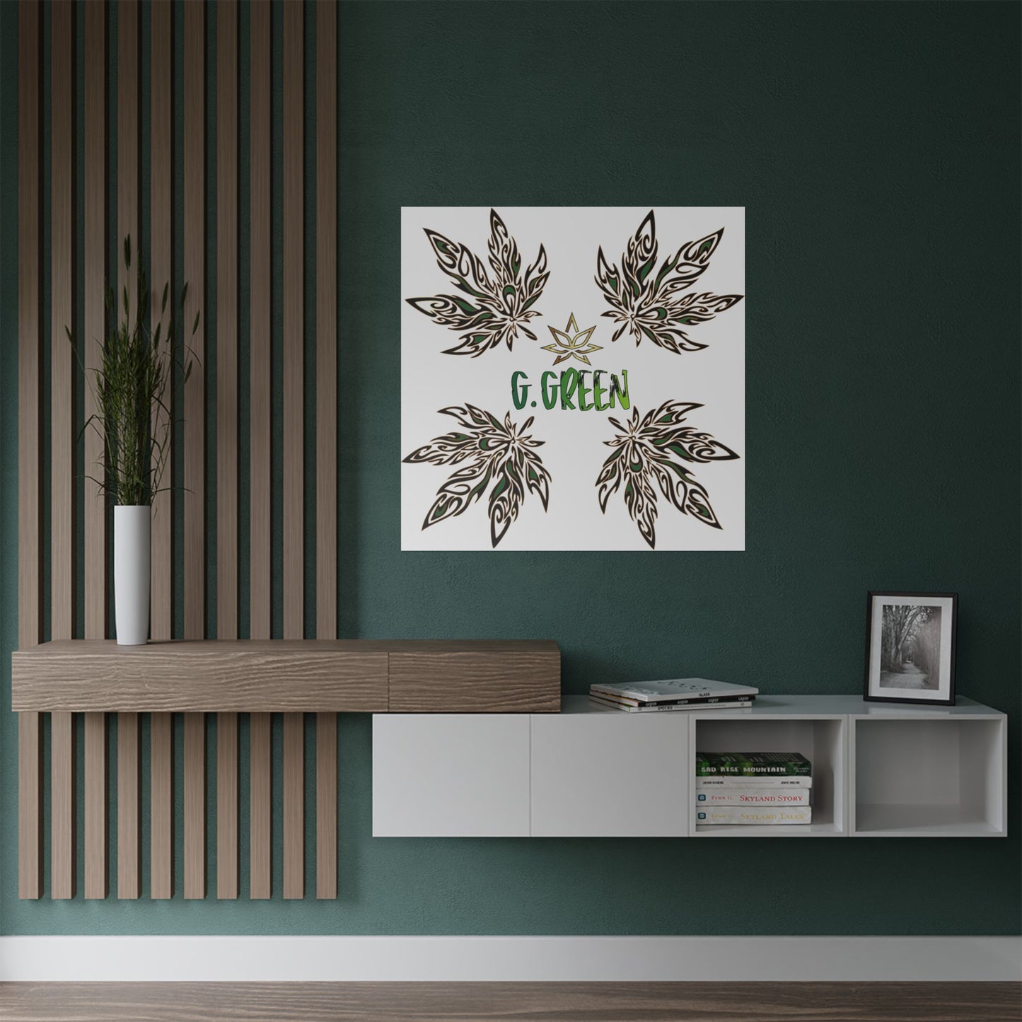 Elegant Satin Posters with Botanical Design, Wall Art, Home Decor, Gift for Plant Lovers, Unique Artwork, G. Green Prints