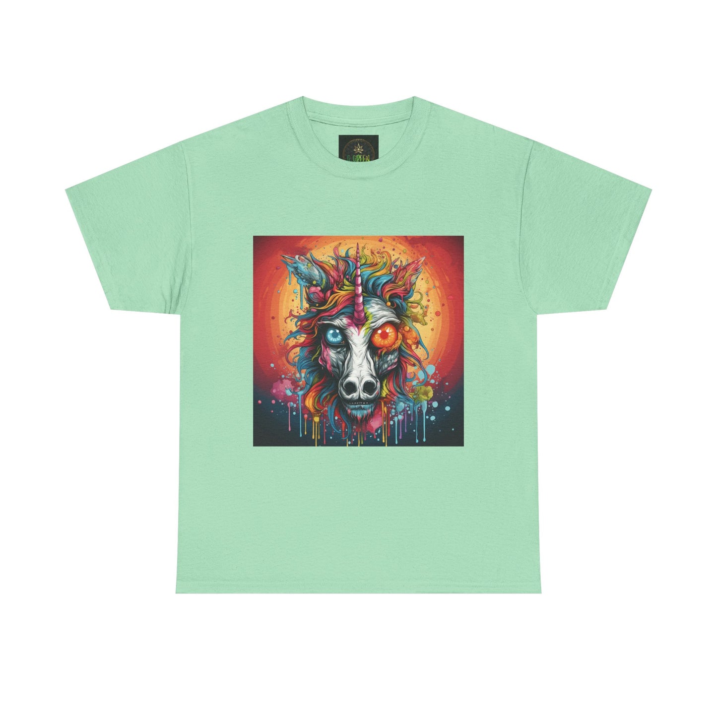 Vibrant Wolf Art Tee - Unisex Heavy Cotton T-Shirt, Animal Lover Gift, Festival Apparel, Nature Vibe Shirt, Colorful Graphic Tee