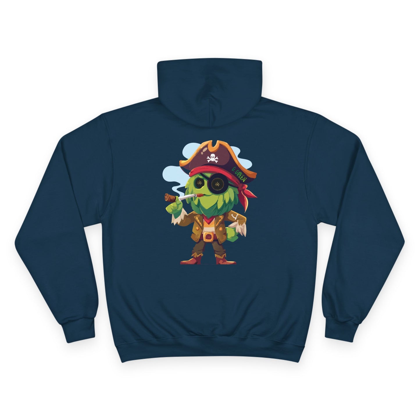 Pirate-Themed Champion Hoodie, Cozy Streetwear, Perfect for Halloween, Costume Parties, Gift for Gamers, Cartoon Apparel, Unique Hoodie