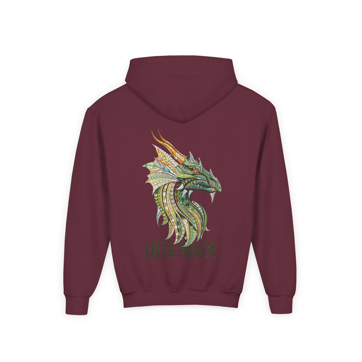 Youth Dragon Graphic Hoodie, Eco-Friendly Hoodie, Gift for Young Artists, Unique Kids Sweatshirt, Fantasy Apparel