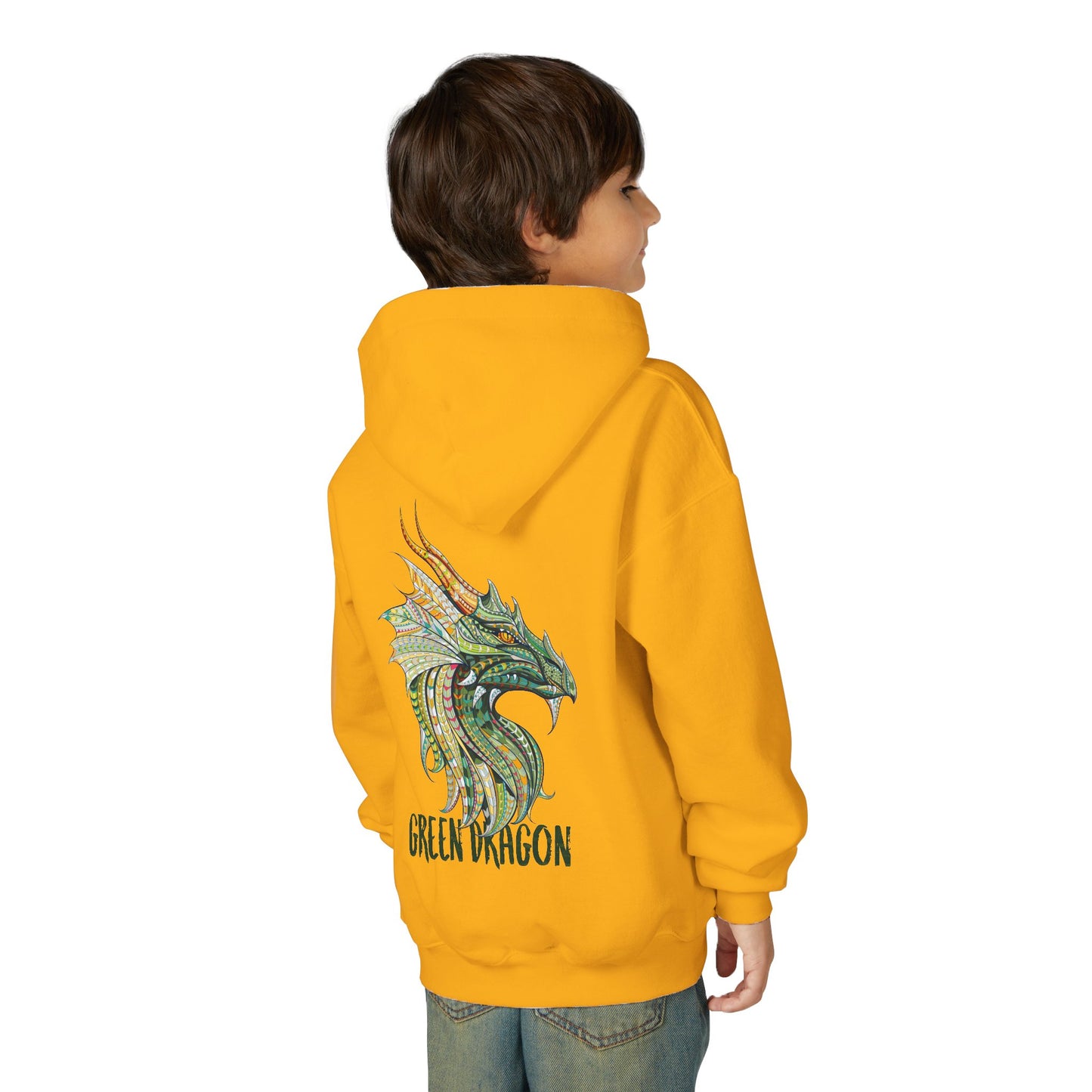 Youth Dragon Graphic Hoodie, Eco-Friendly Hoodie, Gift for Young Artists, Unique Kids Sweatshirt, Fantasy Apparel