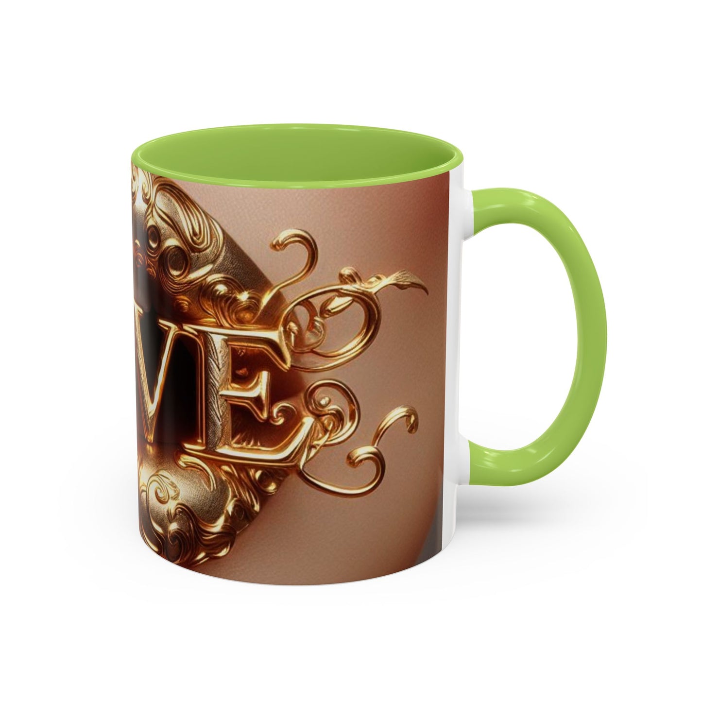 Love Accent Coffee Mug, Romantic Gift Mug, Cute Love Mug, Valentine's Day Gift, Decorative Coffee Mug, Stylish Tea Cup