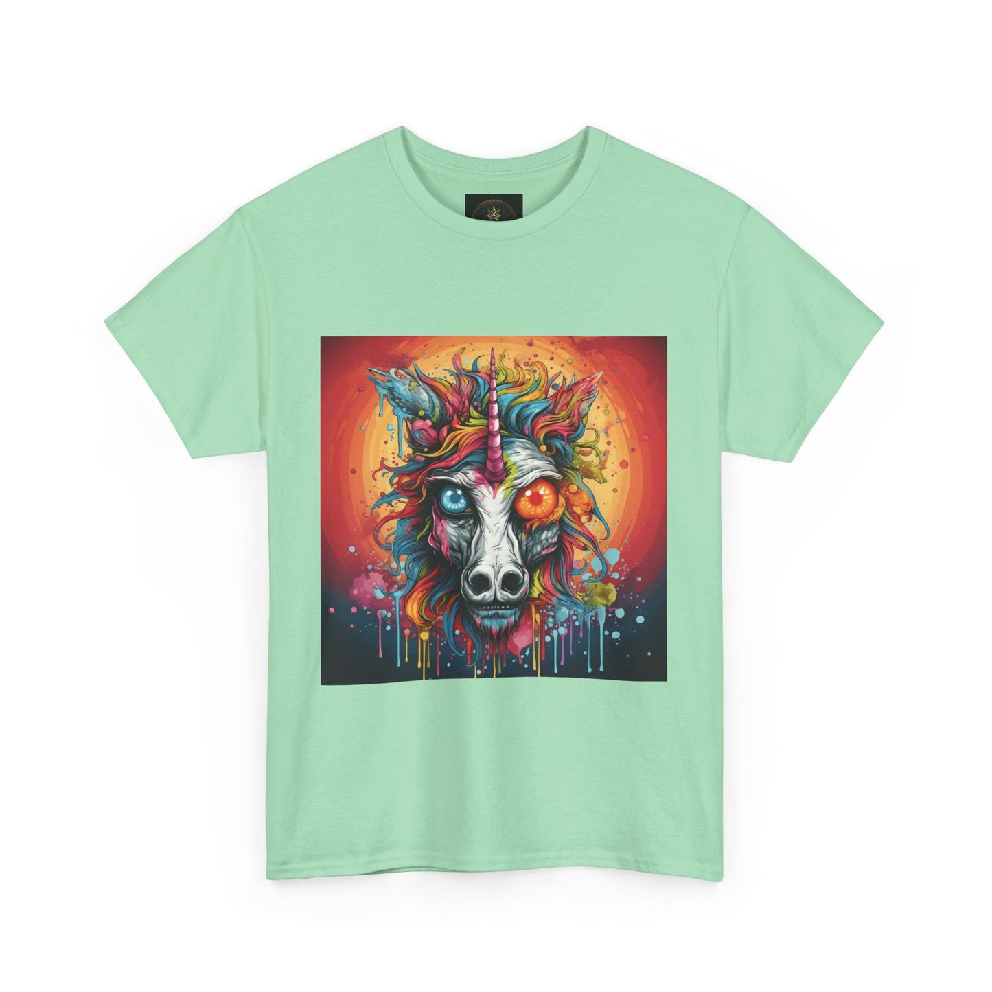 Vibrant Wolf Art Tee - Unisex Heavy Cotton T-Shirt, Animal Lover Gift, Festival Apparel, Nature Vibe Shirt, Colorful Graphic Tee