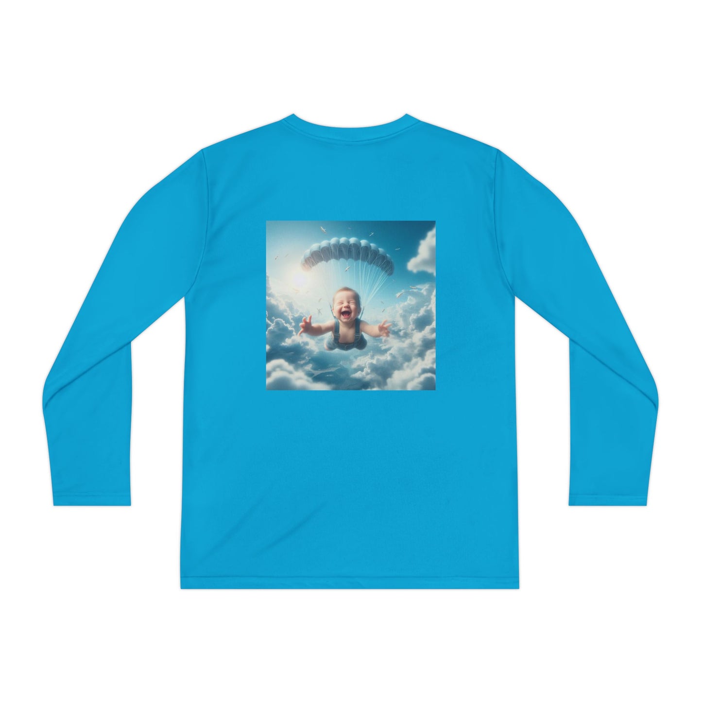 Youth Long Sleeve Tee with Whimsical Parachute Design, Perfect for Playtime, Everyday Wear, Birthdays, Summer Fun, Creative Gift Idea