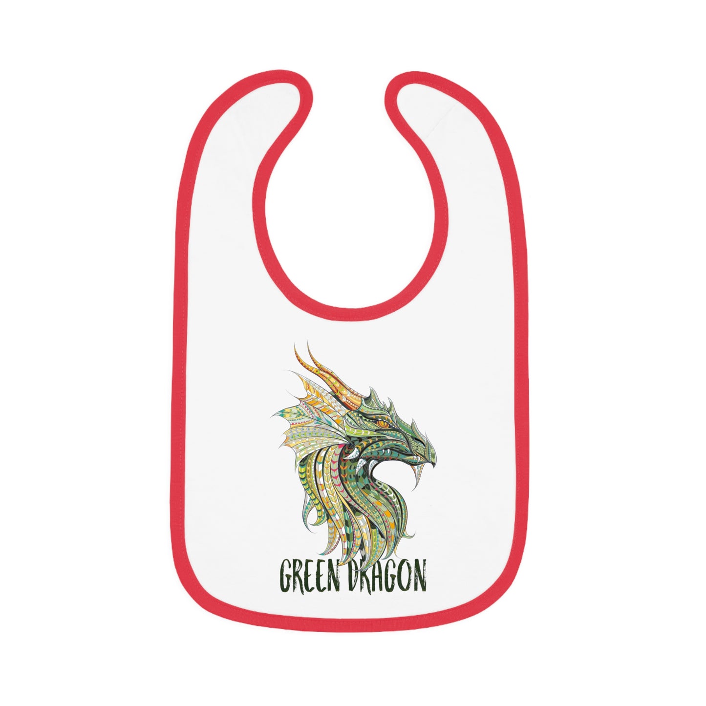 Green Dragon Baby Bib, Adorable Bib for Babies, Baby Shower Gift, Toddler Feeding Bib, Dragon Lovers Bib
