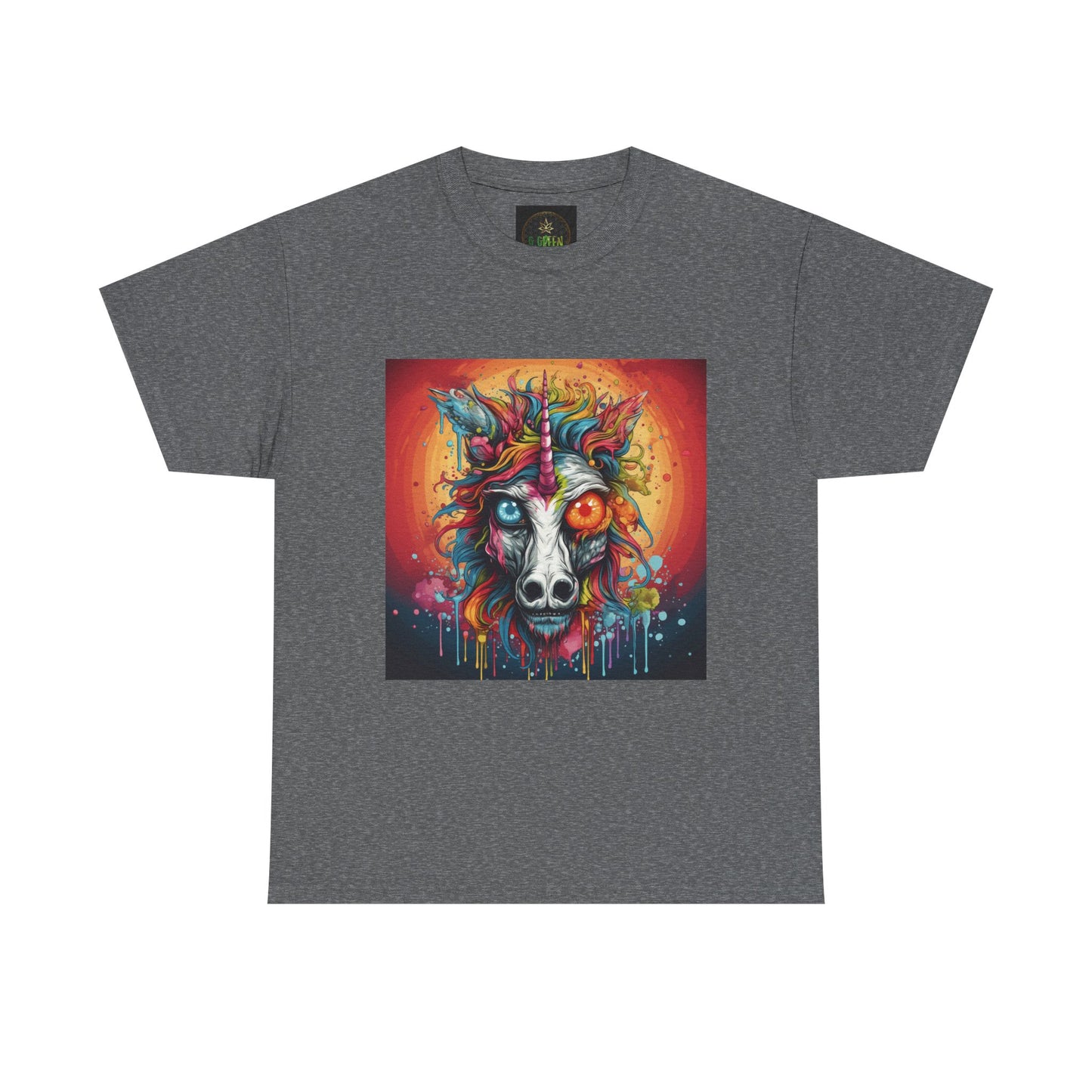 Vibrant Wolf Art Tee - Unisex Heavy Cotton T-Shirt, Animal Lover Gift, Festival Apparel, Nature Vibe Shirt, Colorful Graphic Tee