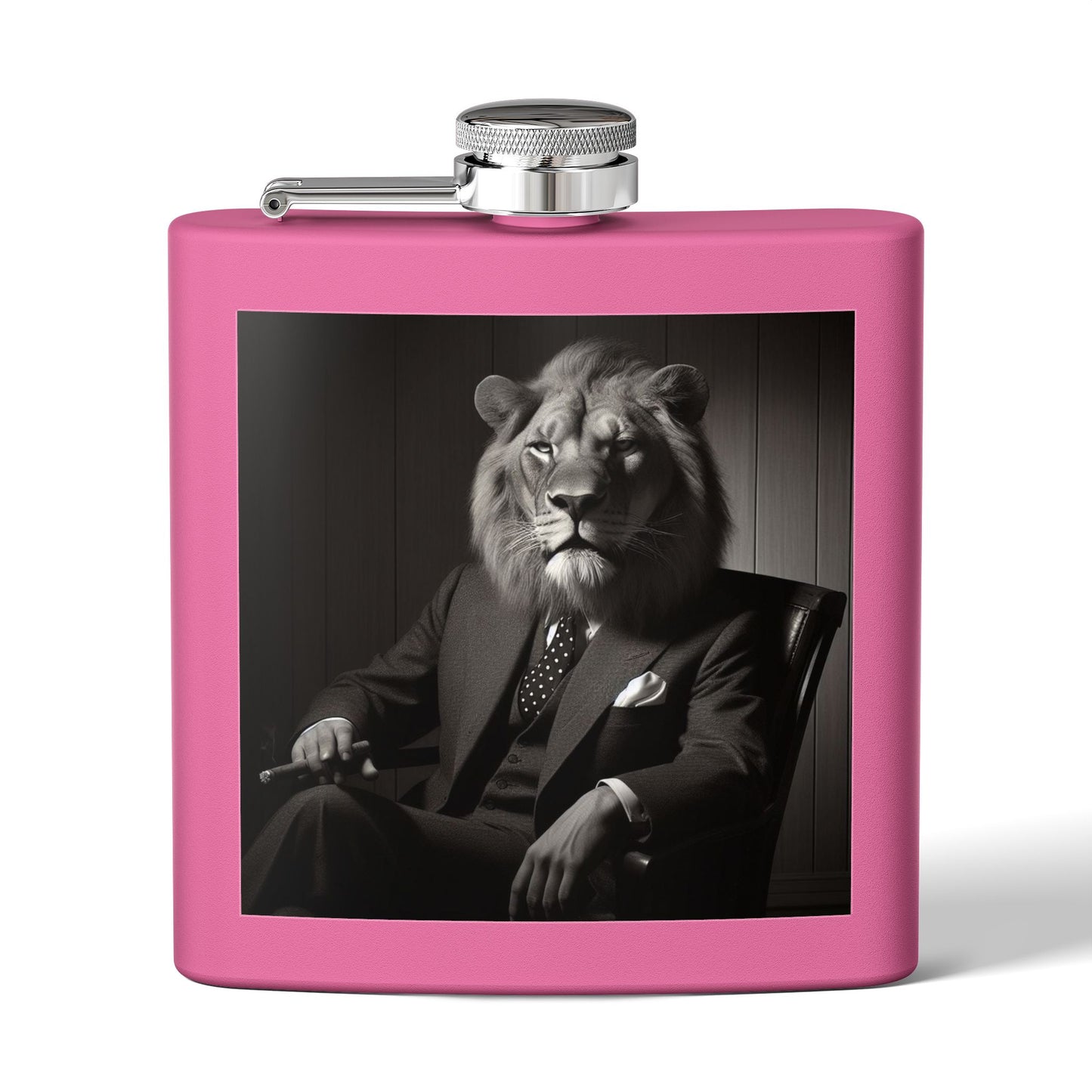 Elegant Lion Design Stainless Steel Flask, Unique Gift for Groomsmen, Birthday Present, Party Favor, Travel Flask