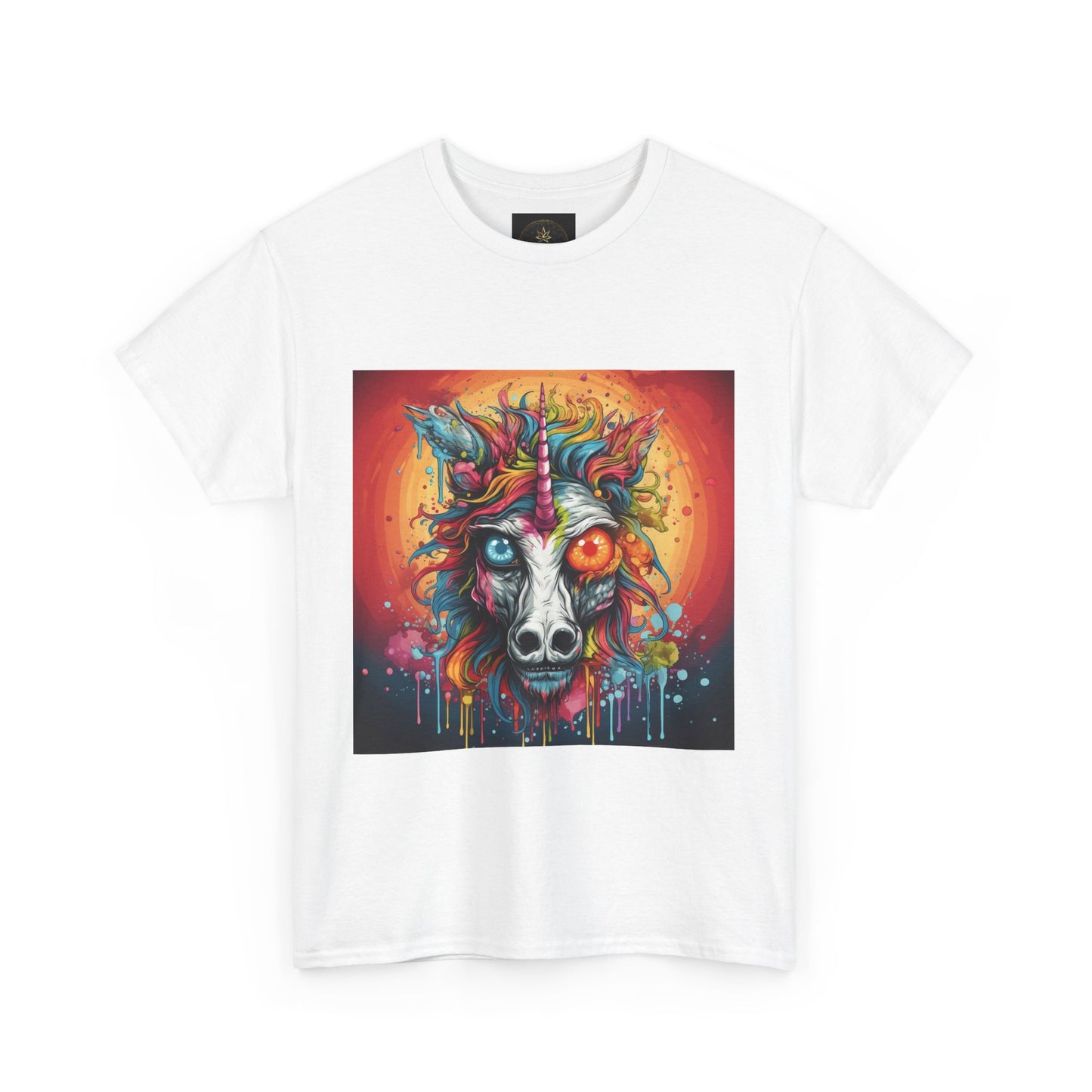 Vibrant Wolf Art Tee - Unisex Heavy Cotton T-Shirt, Animal Lover Gift, Festival Apparel, Nature Vibe Shirt, Colorful Graphic Tee