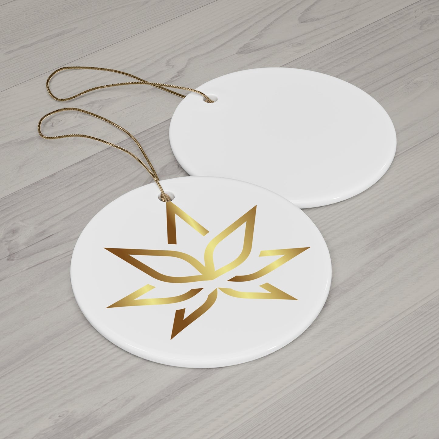Elegant Gold Starflower Ceramic Ornament | Holiday Decor, Gift, Home Decor, Christmas, Tree Decoration, Collectible