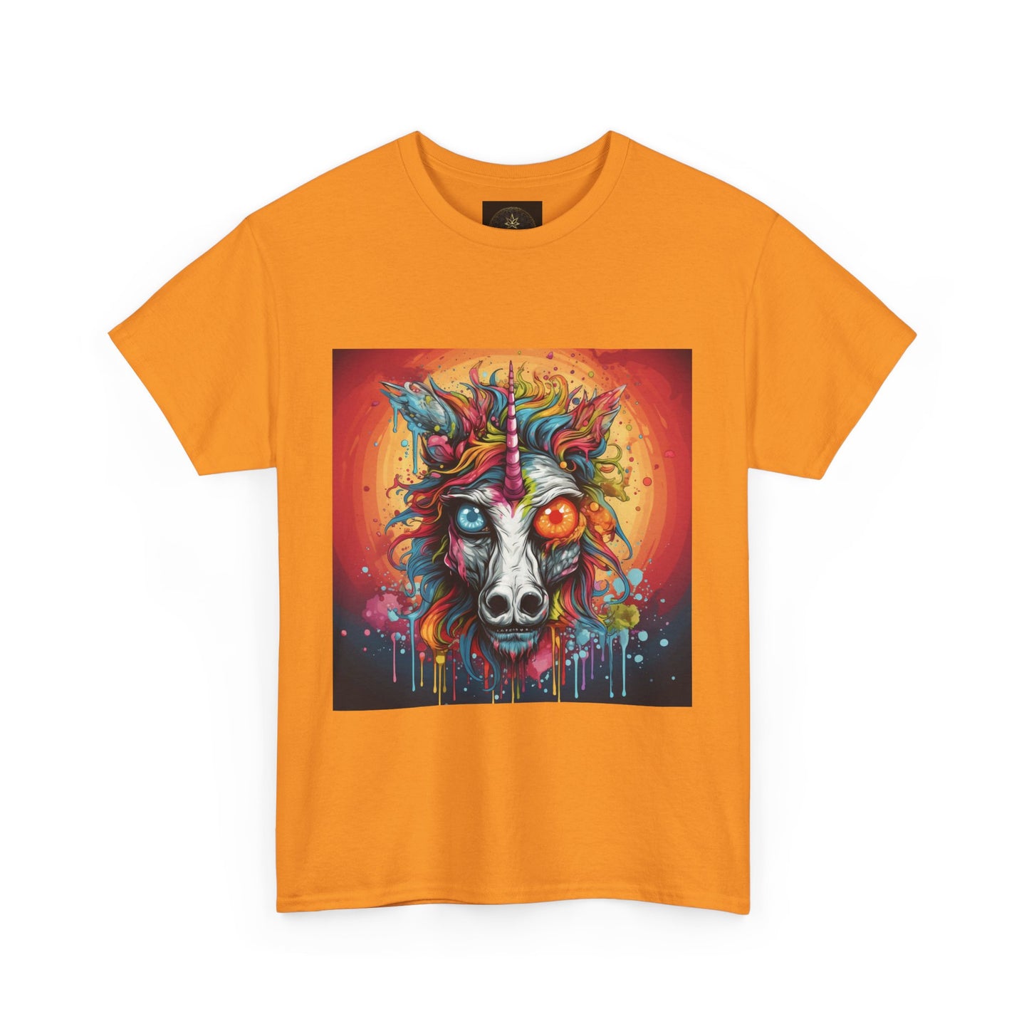 Vibrant Wolf Art Tee - Unisex Heavy Cotton T-Shirt, Animal Lover Gift, Festival Apparel, Nature Vibe Shirt, Colorful Graphic Tee