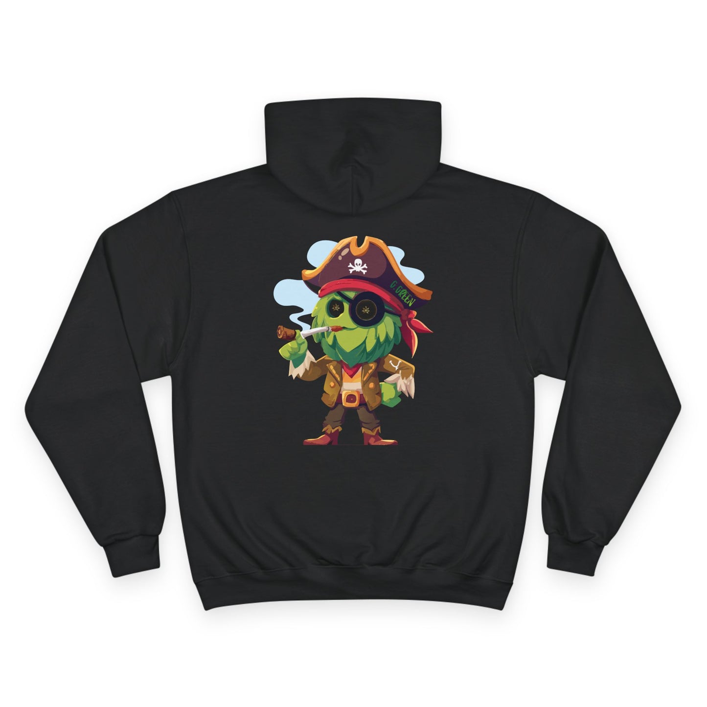 Pirate-Themed Champion Hoodie, Cozy Streetwear, Perfect for Halloween, Costume Parties, Gift for Gamers, Cartoon Apparel, Unique Hoodie