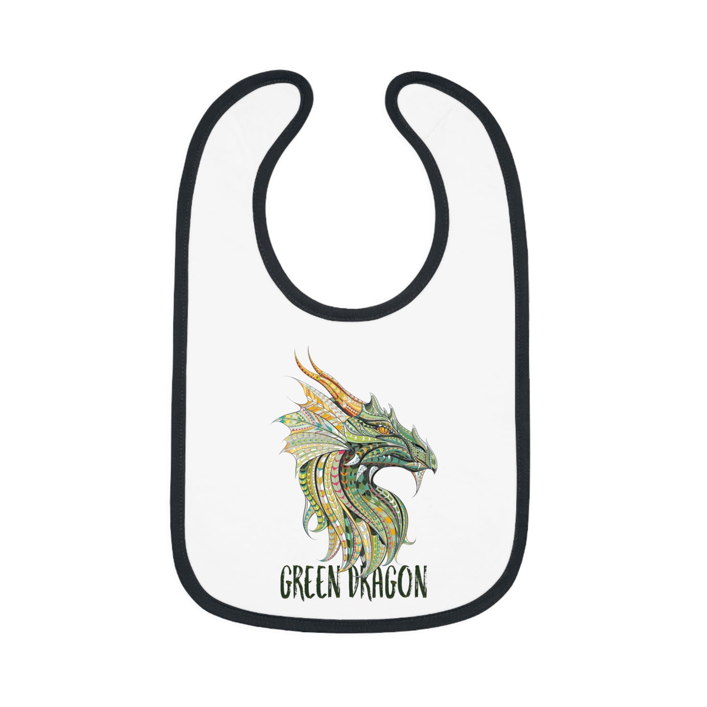 Green Dragon Baby Bib, Adorable Bib for Babies, Baby Shower Gift, Toddler Feeding Bib, Dragon Lovers Bib