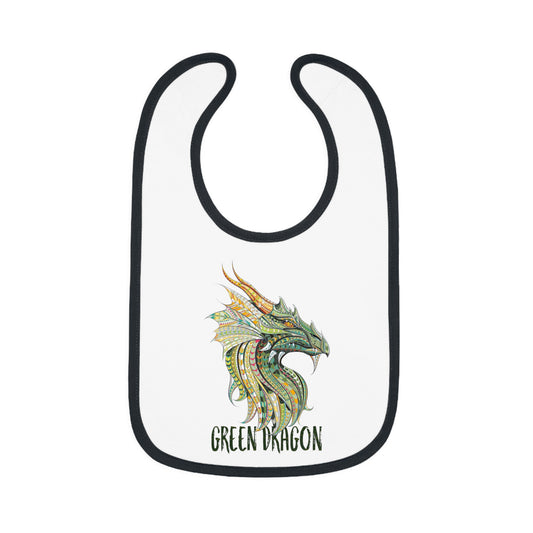 Green Dragon Baby Bib, Adorable Bib for Babies, Baby Shower Gift, Toddler Feeding Bib, Dragon Lovers Bib