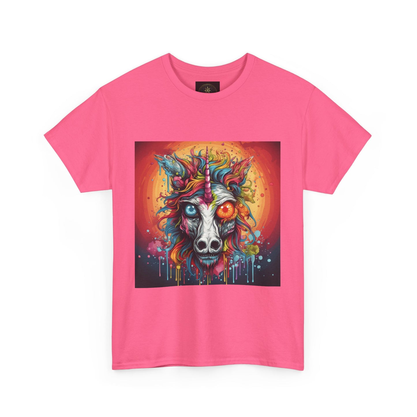 Vibrant Wolf Art Tee - Unisex Heavy Cotton T-Shirt, Animal Lover Gift, Festival Apparel, Nature Vibe Shirt, Colorful Graphic Tee