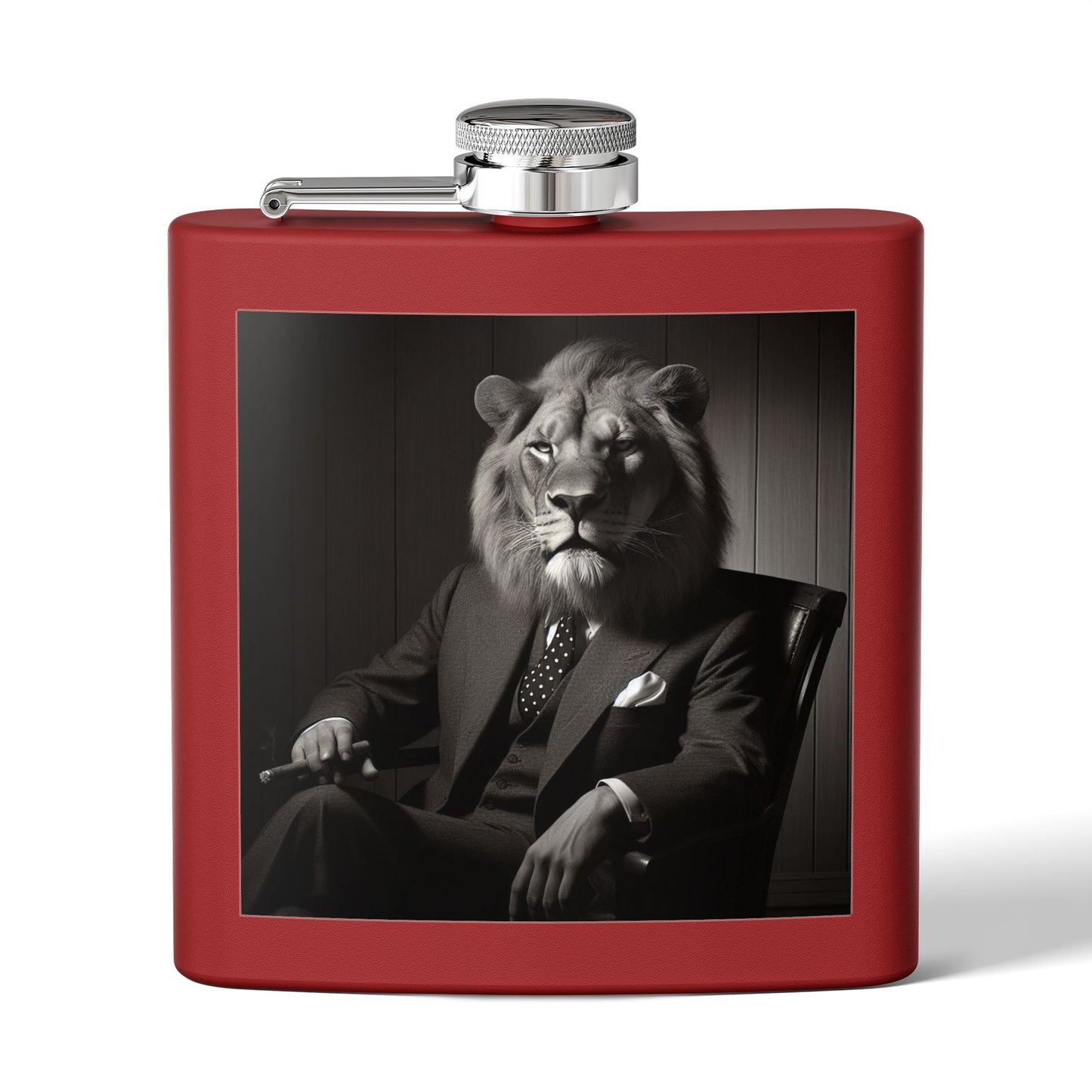 Elegant Lion Design Stainless Steel Flask, Unique Gift for Groomsmen, Birthday Present, Party Favor, Travel Flask