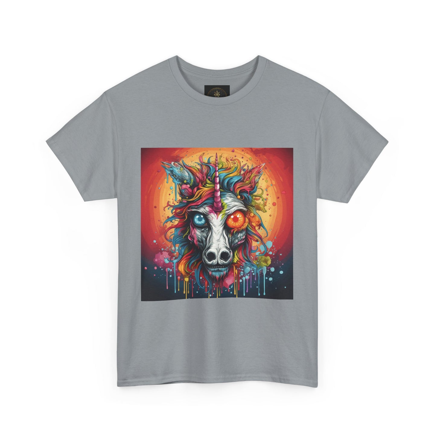 Vibrant Wolf Art Tee - Unisex Heavy Cotton T-Shirt, Animal Lover Gift, Festival Apparel, Nature Vibe Shirt, Colorful Graphic Tee
