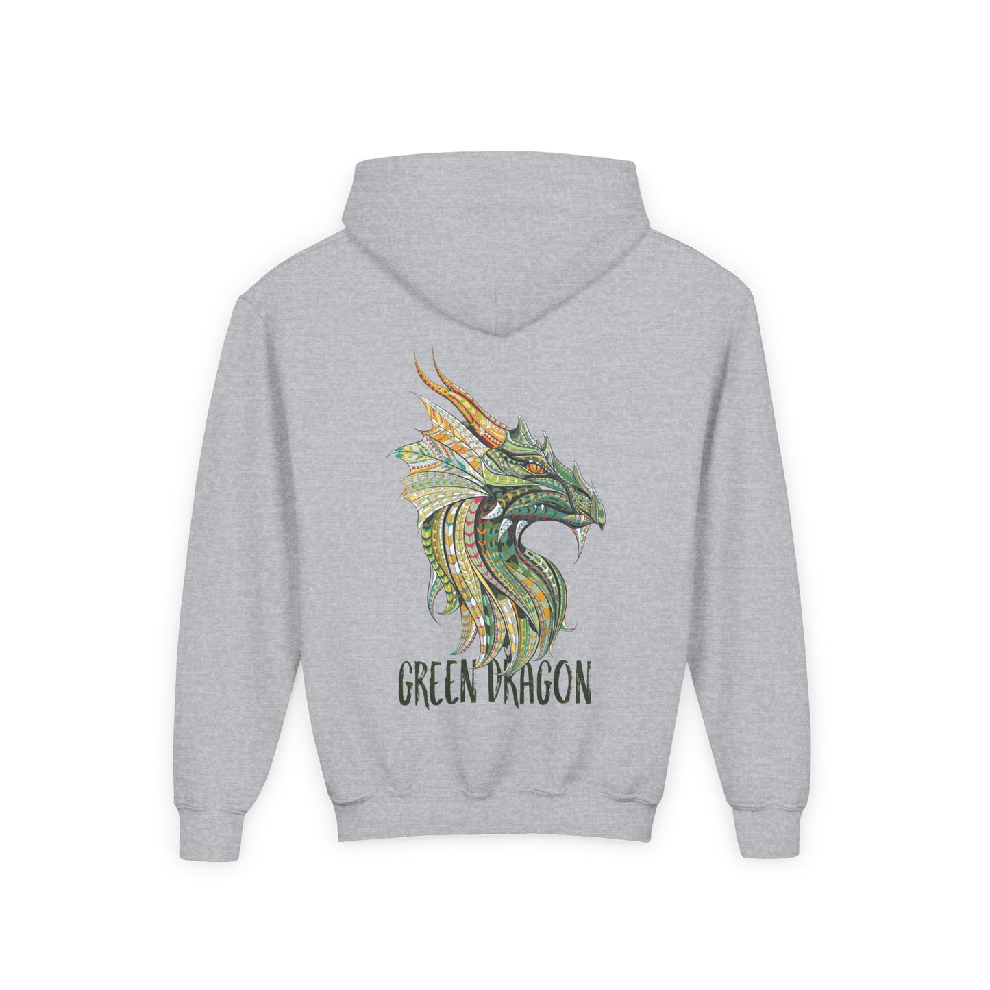Youth Dragon Graphic Hoodie, Eco-Friendly Hoodie, Gift for Young Artists, Unique Kids Sweatshirt, Fantasy Apparel