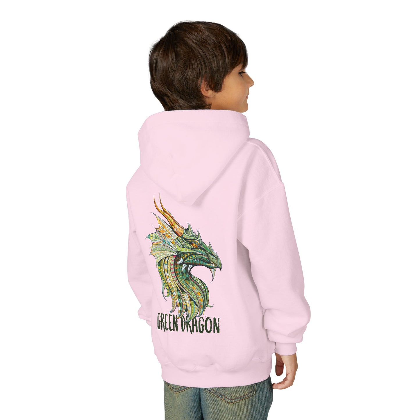 Youth Dragon Graphic Hoodie, Eco-Friendly Hoodie, Gift for Young Artists, Unique Kids Sweatshirt, Fantasy Apparel