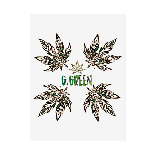 Bohemian Leaf Art Print, Nature Decor, Greenery Wall Art, G. Green, Home Decor, Botanical Poster, Gift for Plant Lovers