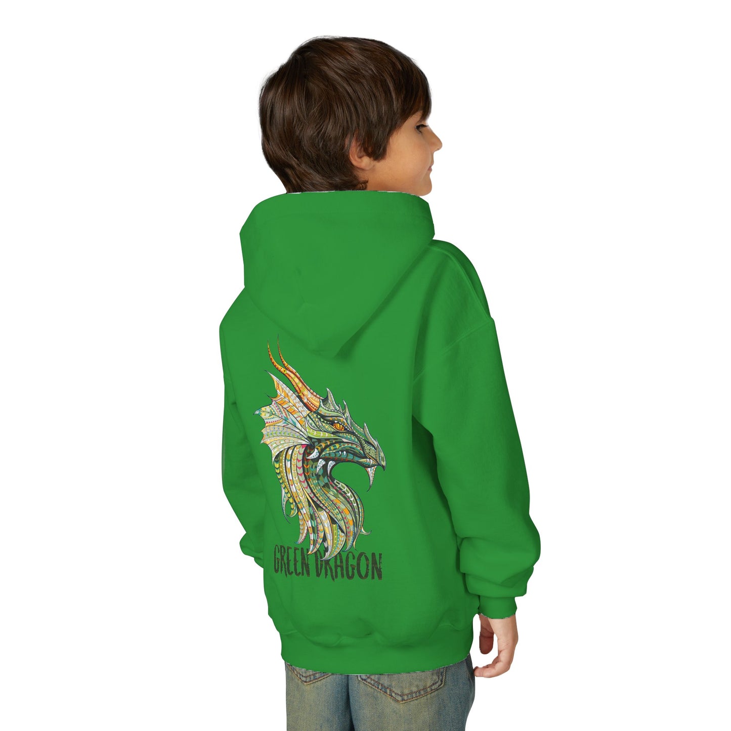 Youth Dragon Graphic Hoodie, Eco-Friendly Hoodie, Gift for Young Artists, Unique Kids Sweatshirt, Fantasy Apparel