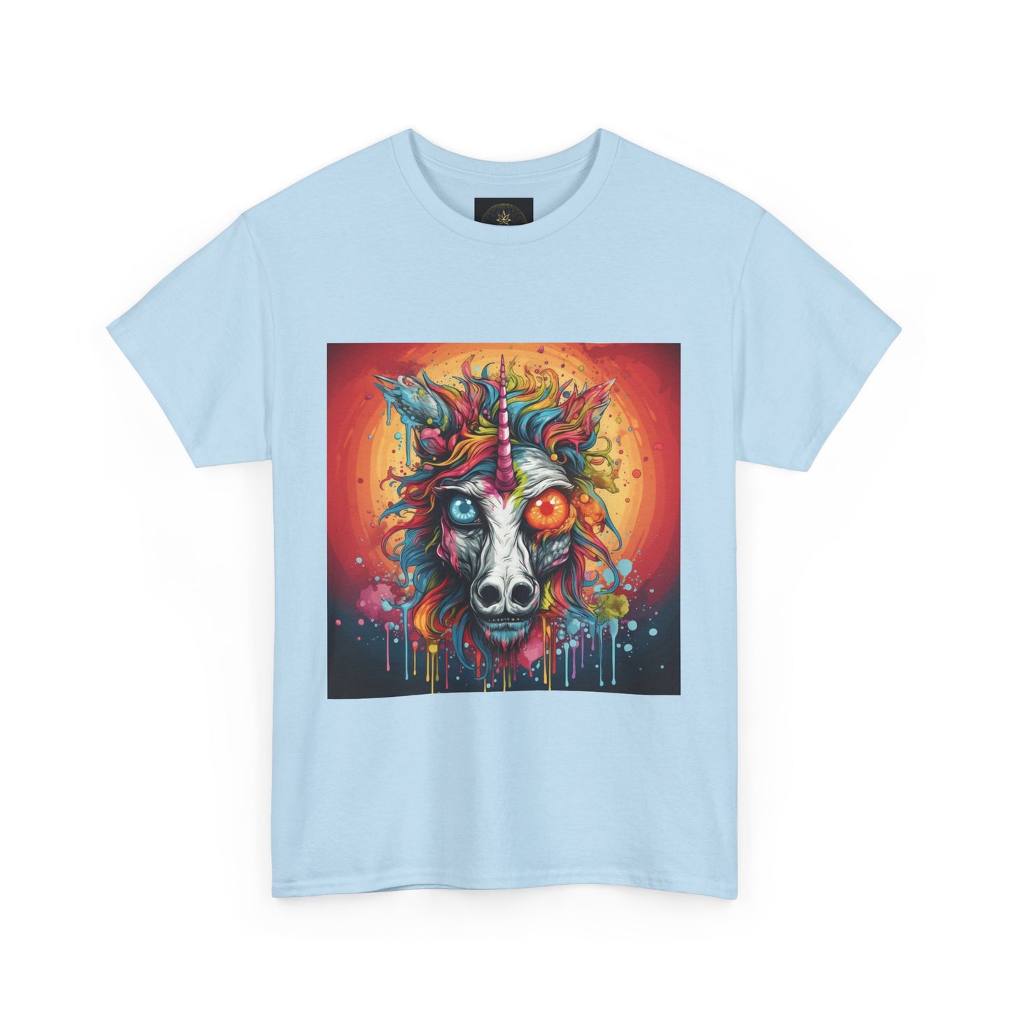 Vibrant Wolf Art Tee - Unisex Heavy Cotton T-Shirt, Animal Lover Gift, Festival Apparel, Nature Vibe Shirt, Colorful Graphic Tee