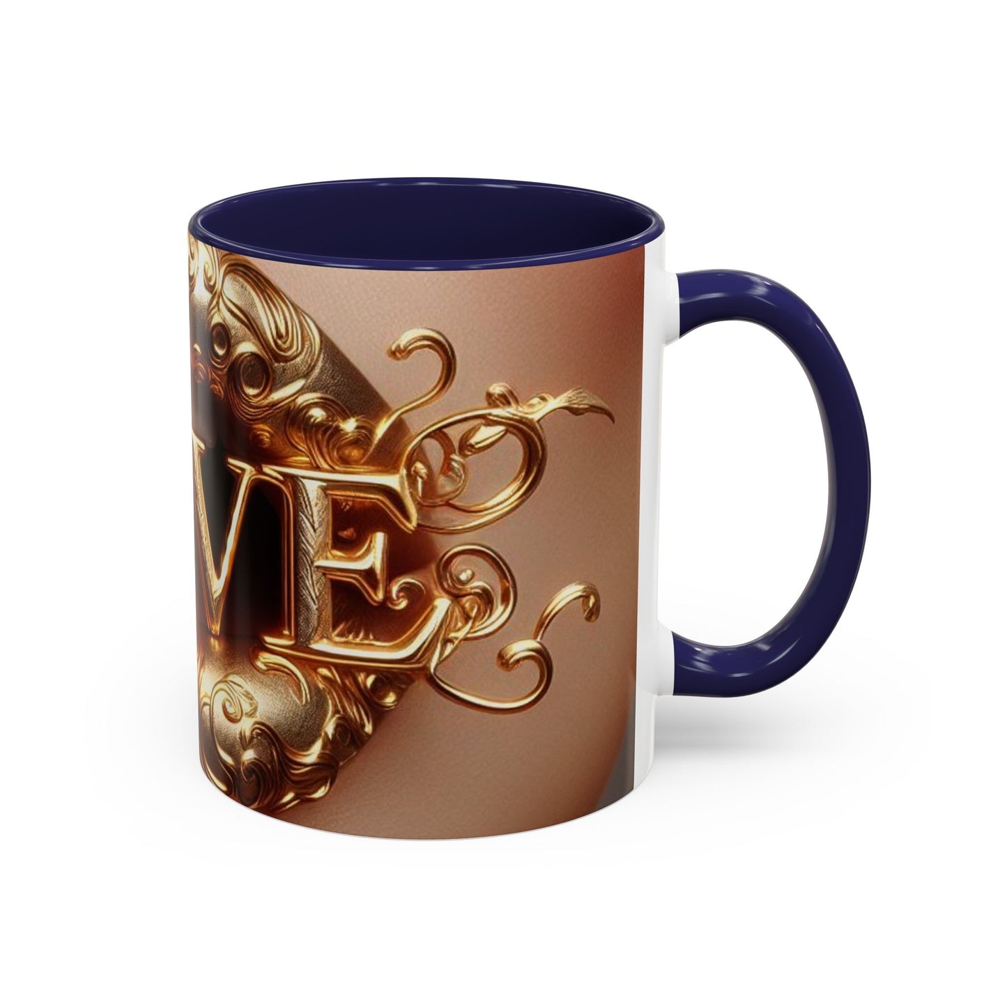 Love Accent Coffee Mug, Romantic Gift Mug, Cute Love Mug, Valentine's Day Gift, Decorative Coffee Mug, Stylish Tea Cup