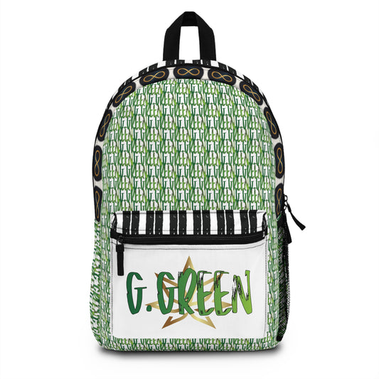 Personalized Green Pattern Backpack, Customizable School Bag, Trendy Travel Backpack, Unique Gift for Students, Stylish Bookbag