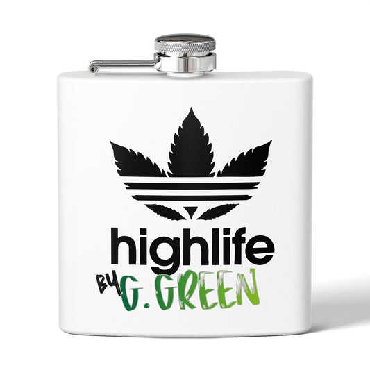 Highlife Stainless Steel Flask, 6oz - Stylish Drinkware for Celebrations, Party Favors, Groomsman Gifts, Personalized Gifts, Camping Gear