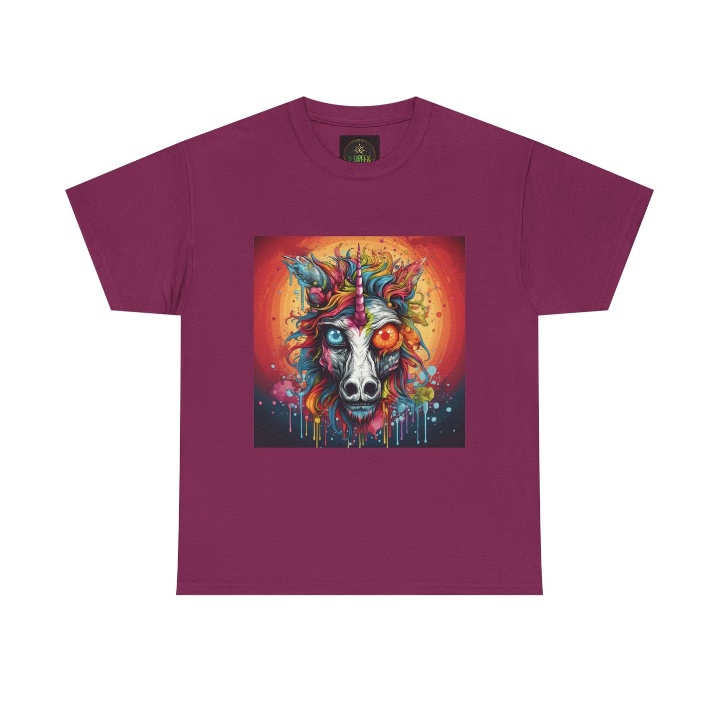 Vibrant Wolf Art Tee - Unisex Heavy Cotton T-Shirt, Animal Lover Gift, Festival Apparel, Nature Vibe Shirt, Colorful Graphic Tee