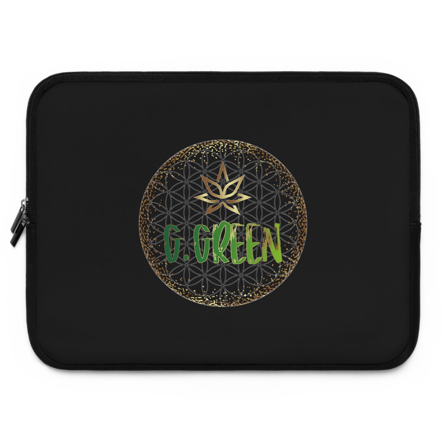 Stylish Laptop Sleeve with Green Floral Design, Eco-Friendly Tech Case, Perfect Gift for Students, Professionals, and Plant Lovers