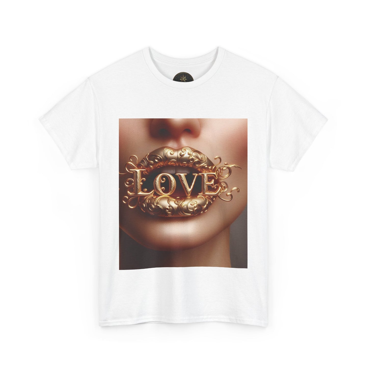 Golden Love Statement Tee, Unisex T-Shirt, Casual Wear, Gift for Her, Valentine's Day, Statement Fashion