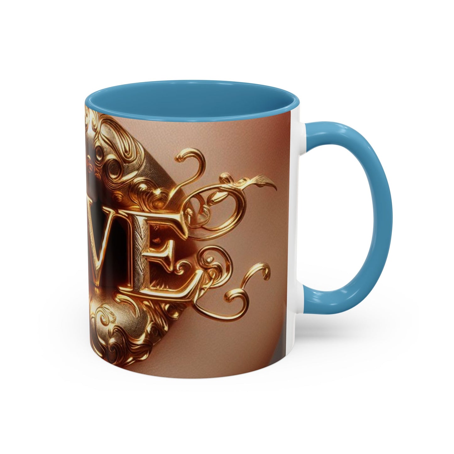 Love Accent Coffee Mug, Romantic Gift Mug, Cute Love Mug, Valentine's Day Gift, Decorative Coffee Mug, Stylish Tea Cup