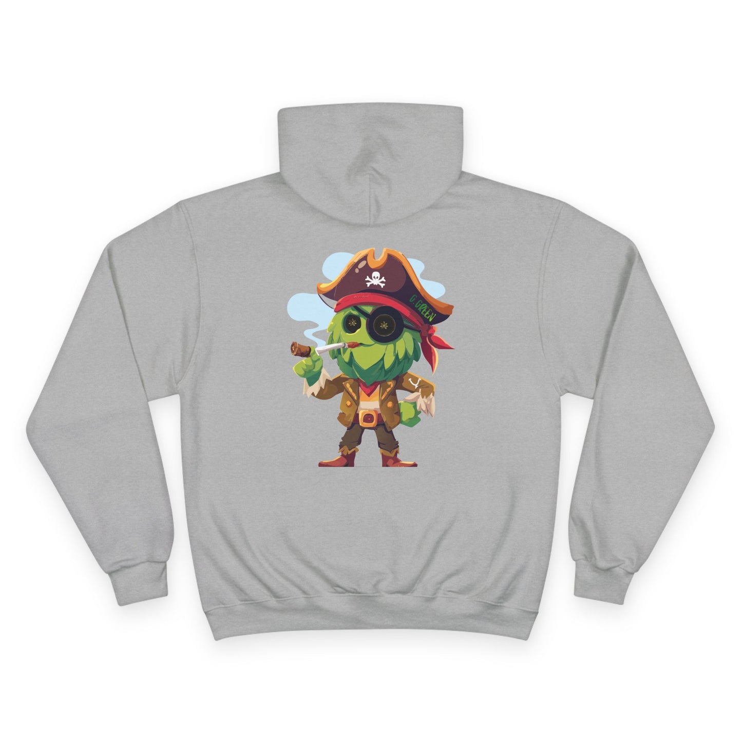 Pirate-Themed Champion Hoodie, Cozy Streetwear, Perfect for Halloween, Costume Parties, Gift for Gamers, Cartoon Apparel, Unique Hoodie