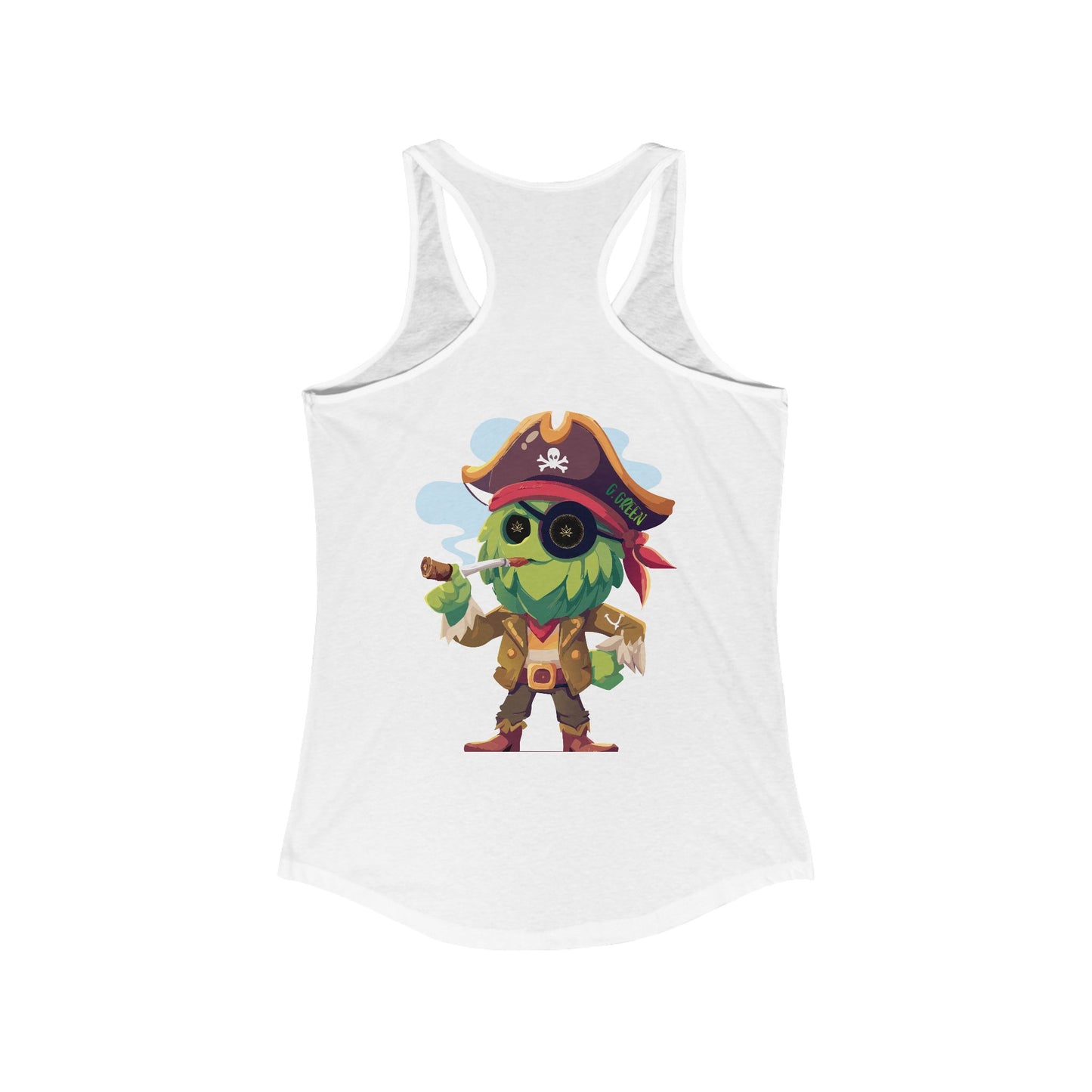 Pirate Character Women's Racerback Tank, Summer Fashion, Beachwear, Casual Outfit, Gifts for Her, Fun Tees