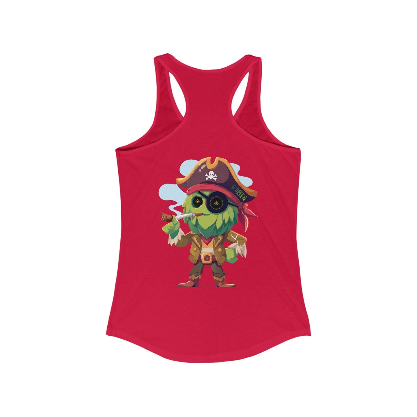 Pirate Character Women's Racerback Tank, Summer Fashion, Beachwear, Casual Outfit, Gifts for Her, Fun Tees