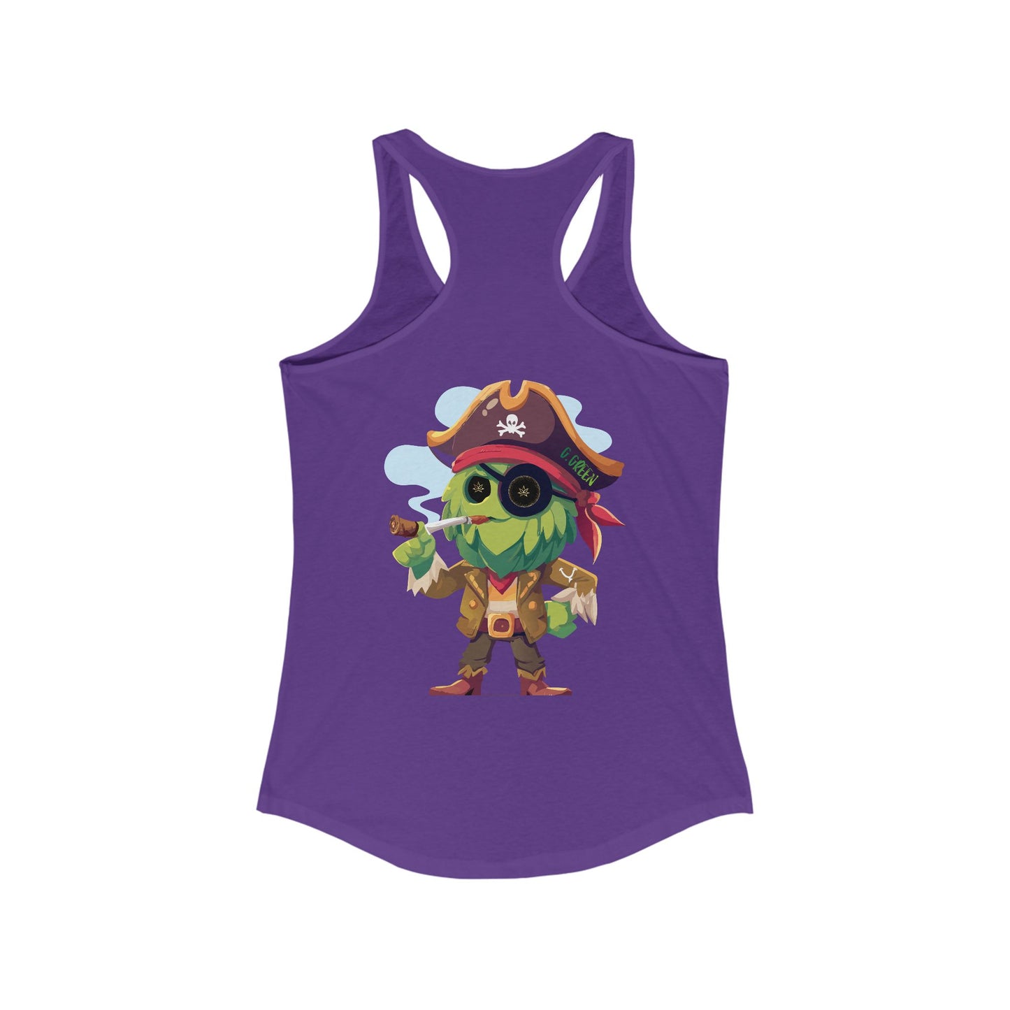 Pirate Character Women's Racerback Tank, Summer Fashion, Beachwear, Casual Outfit, Gifts for Her, Fun Tees