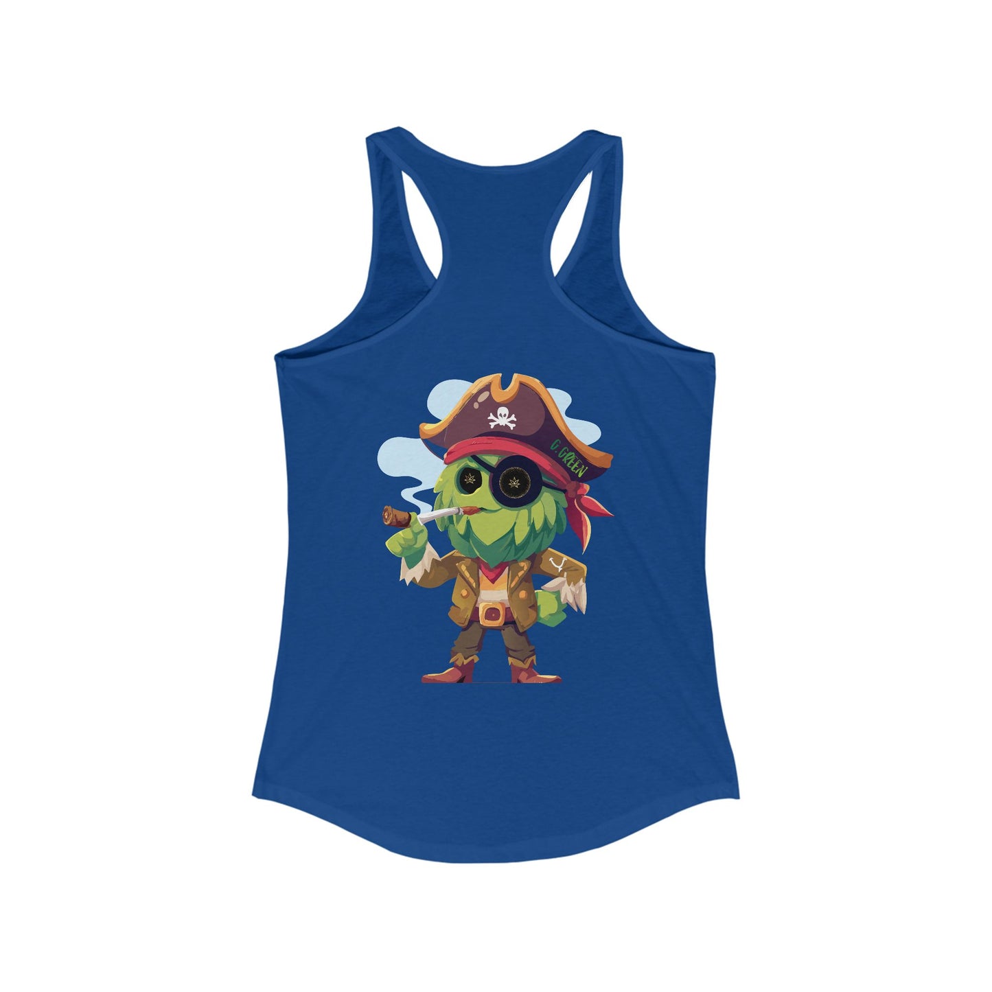 Pirate Character Women's Racerback Tank, Summer Fashion, Beachwear, Casual Outfit, Gifts for Her, Fun Tees