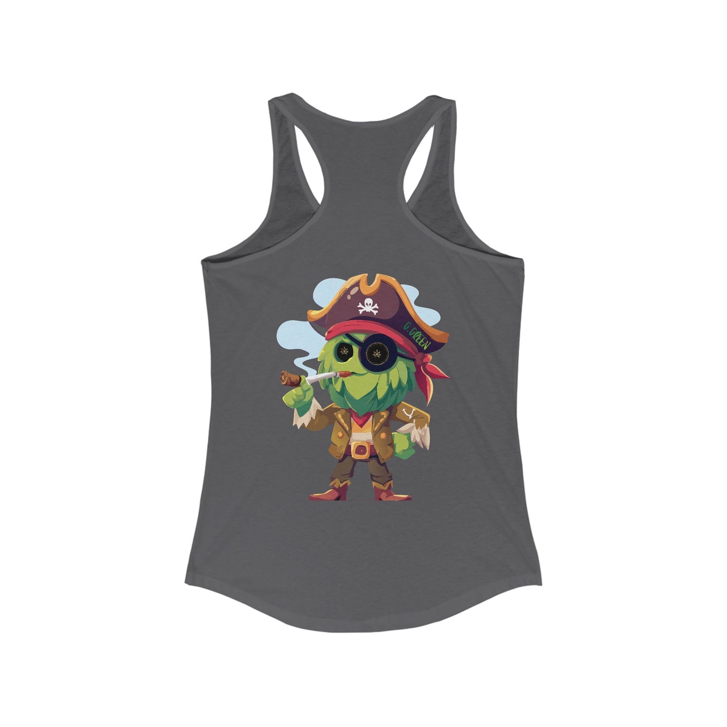 Pirate Character Women's Racerback Tank, Summer Fashion, Beachwear, Casual Outfit, Gifts for Her, Fun Tees