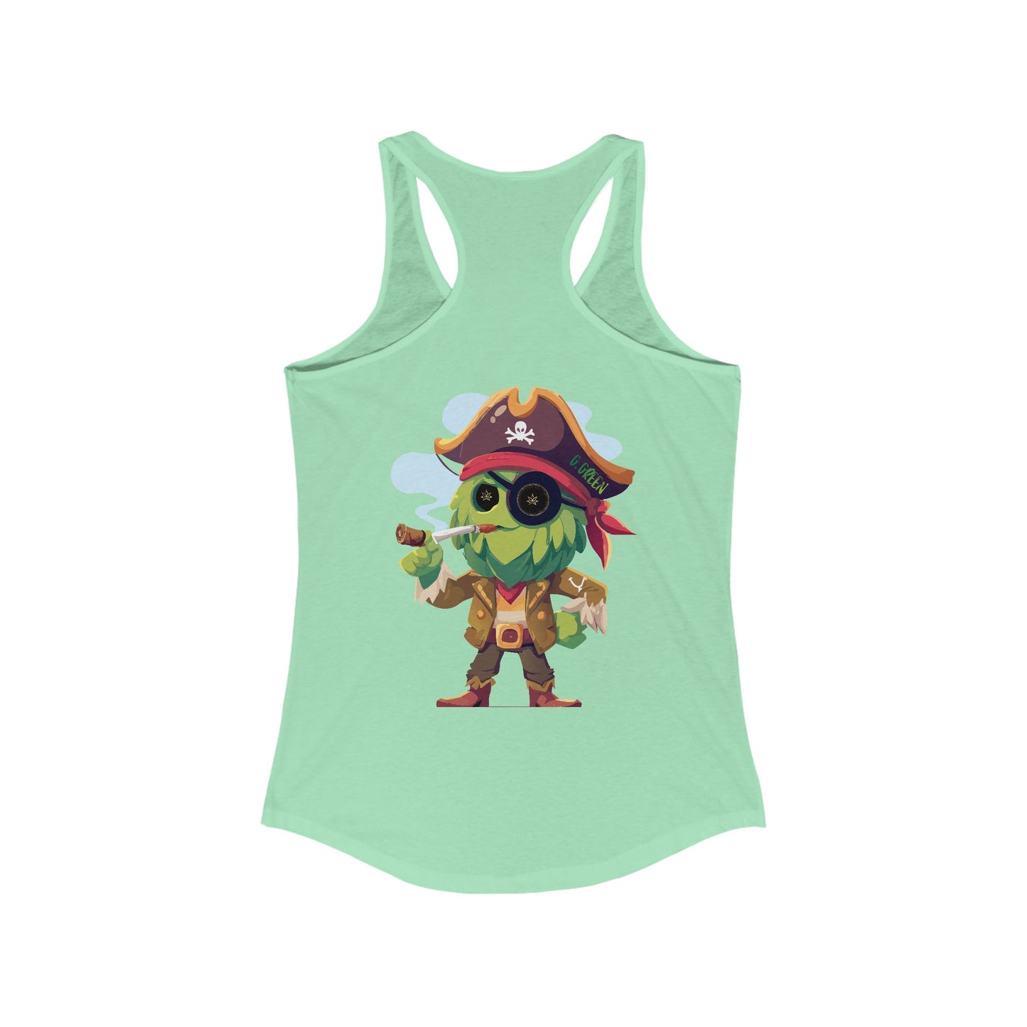 Pirate Character Women's Racerback Tank, Summer Fashion, Beachwear, Casual Outfit, Gifts for Her, Fun Tees