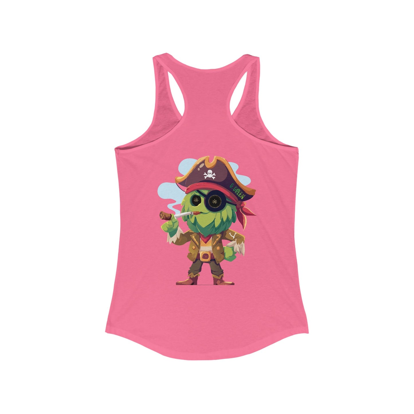 Pirate Character Women's Racerback Tank, Summer Fashion, Beachwear, Casual Outfit, Gifts for Her, Fun Tees