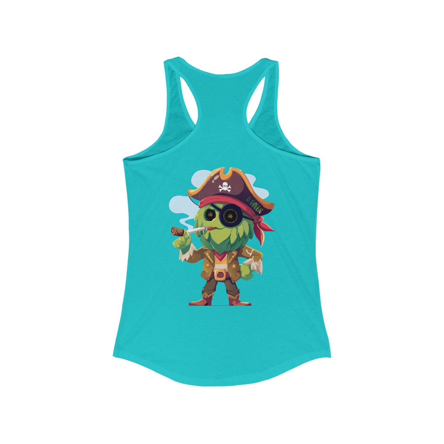 Pirate Character Women's Racerback Tank, Summer Fashion, Beachwear, Casual Outfit, Gifts for Her, Fun Tees