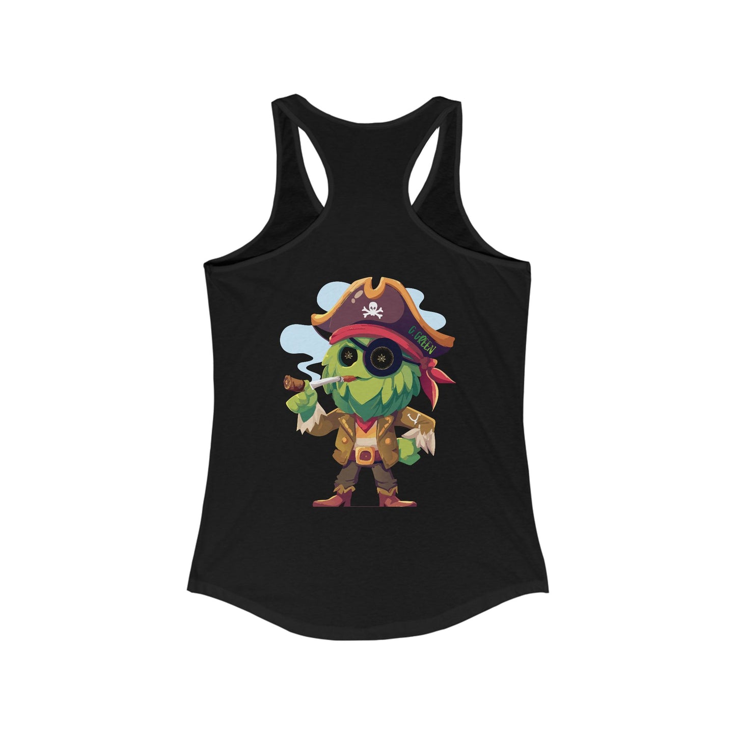 Pirate Character Women's Racerback Tank, Summer Fashion, Beachwear, Casual Outfit, Gifts for Her, Fun Tees