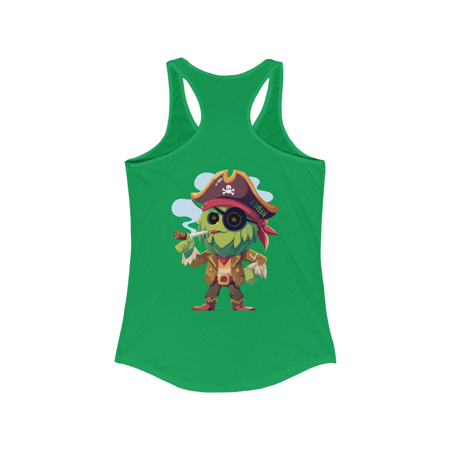 Pirate Character Women's Racerback Tank, Summer Fashion, Beachwear, Casual Outfit, Gifts for Her, Fun Tees