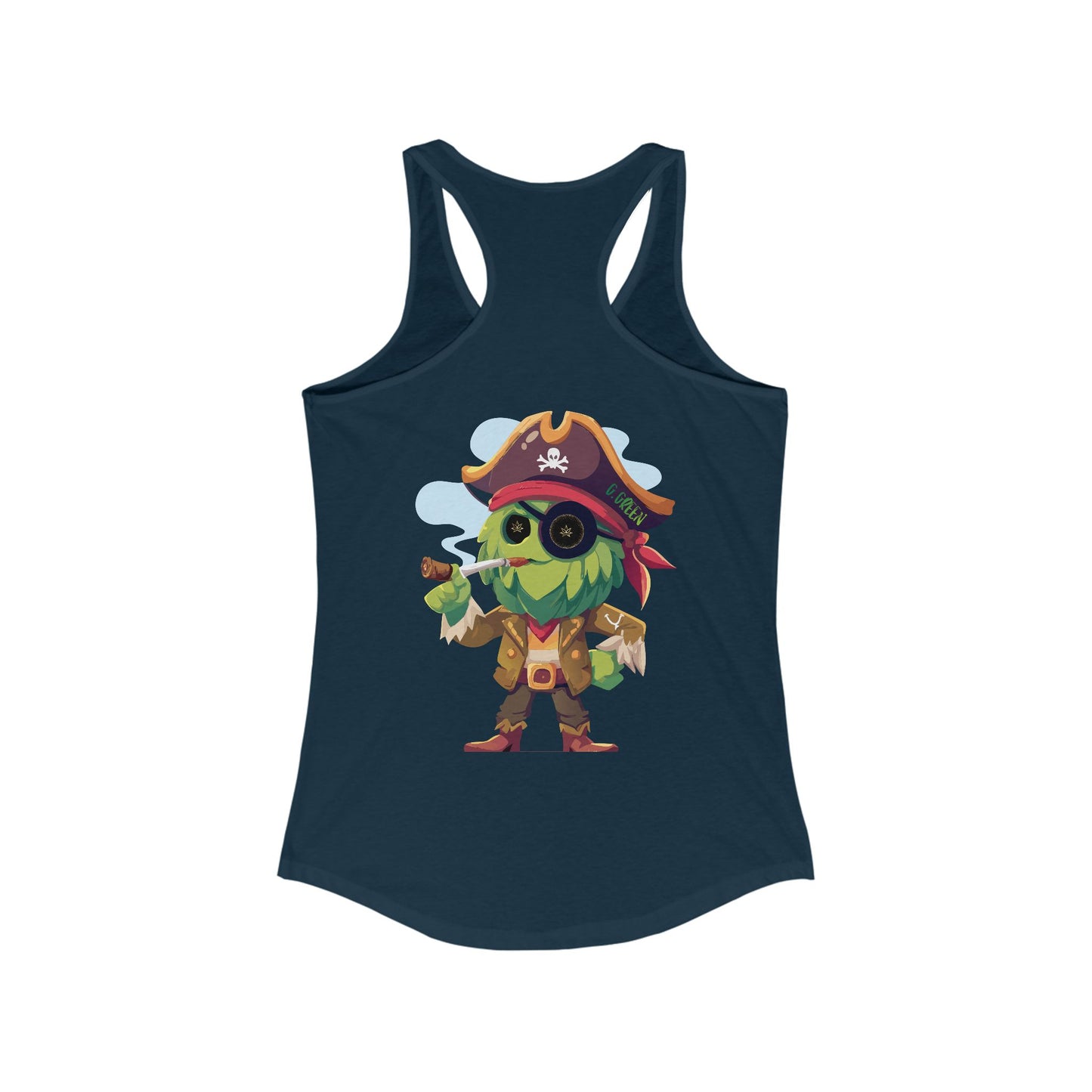 Pirate Character Women's Racerback Tank, Summer Fashion, Beachwear, Casual Outfit, Gifts for Her, Fun Tees