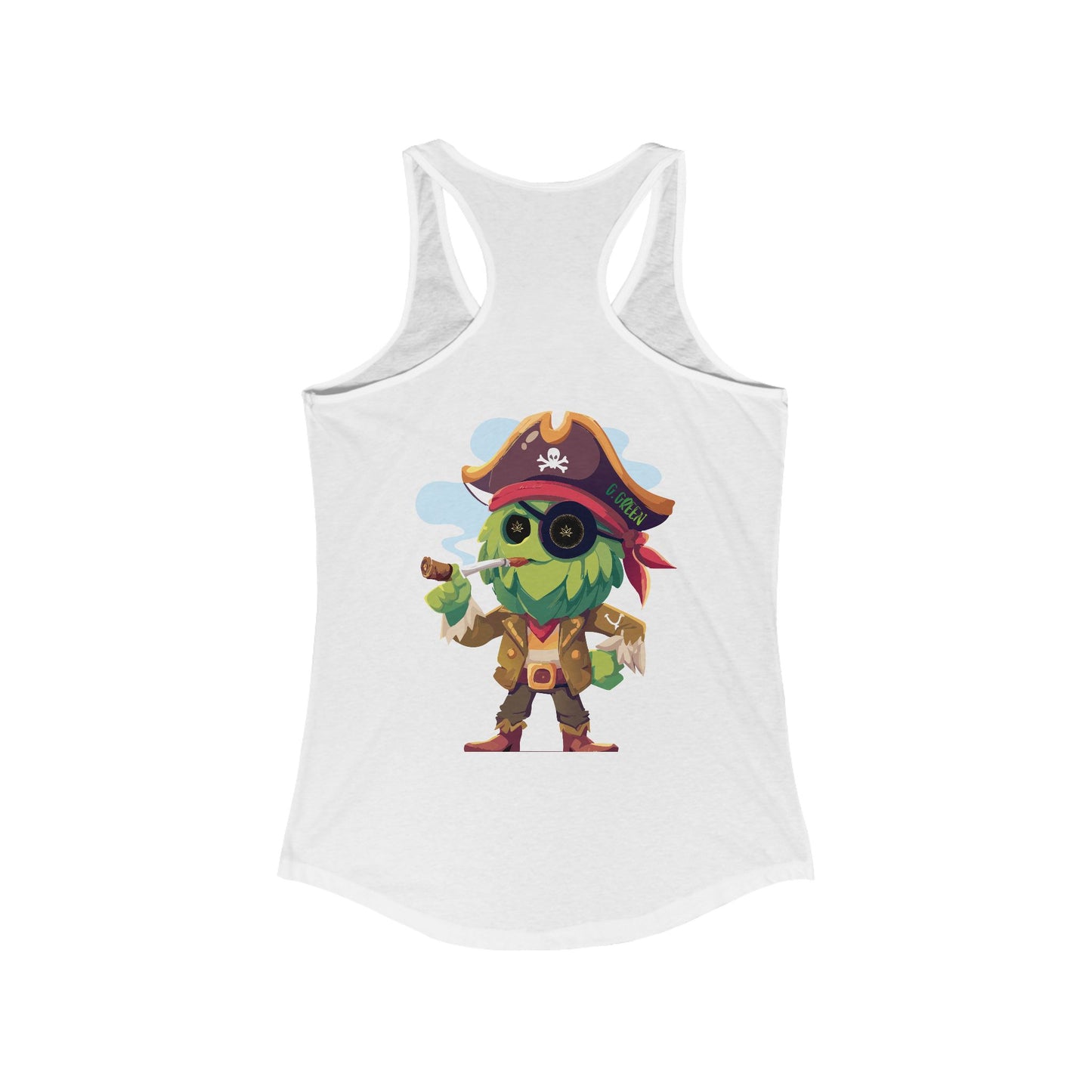 Pirate Character Women's Racerback Tank, Summer Fashion, Beachwear, Casual Outfit, Gifts for Her, Fun Tees